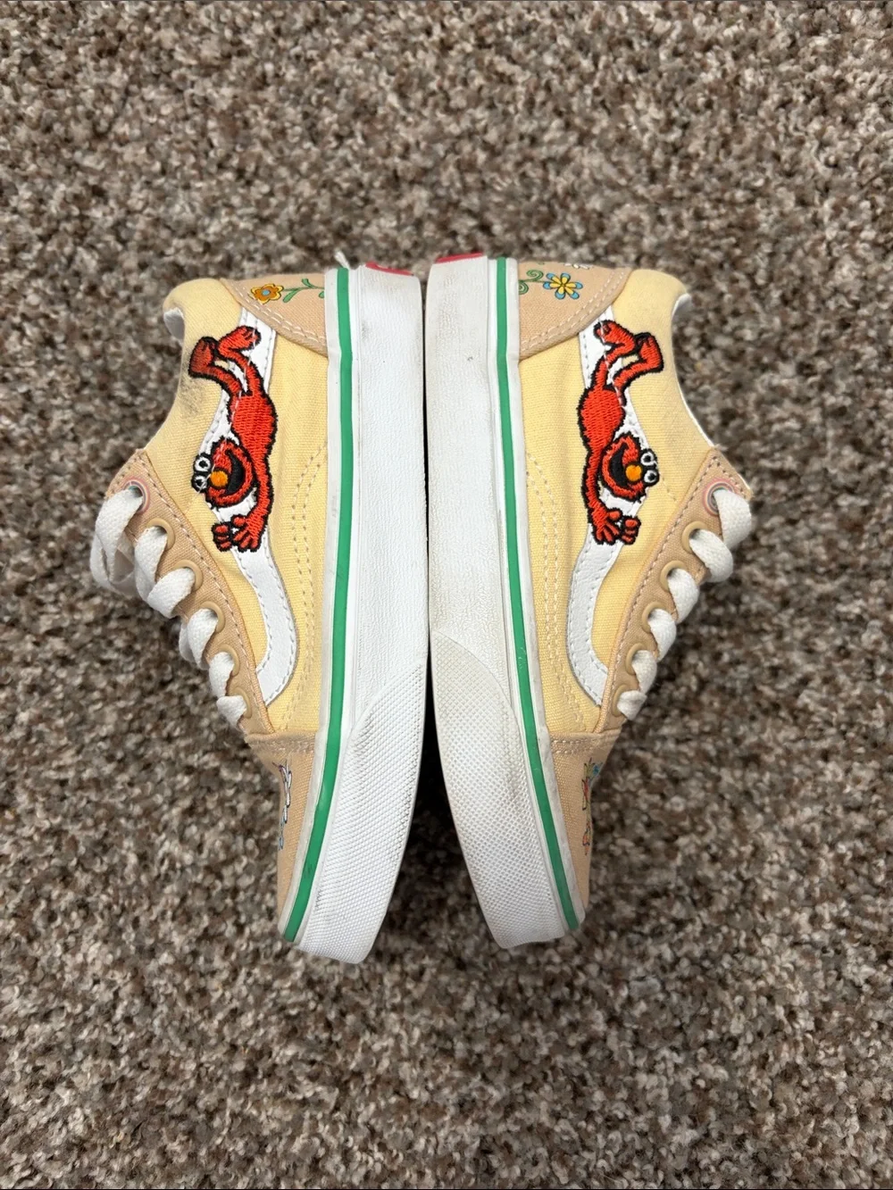 Vans Kids Low-Top Sneakers - Yellow with White Stripe Elmo